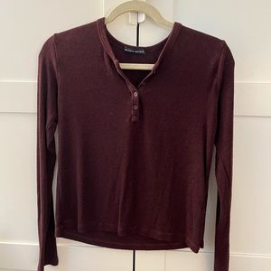 Brandy Melville Henley Top Maroon
